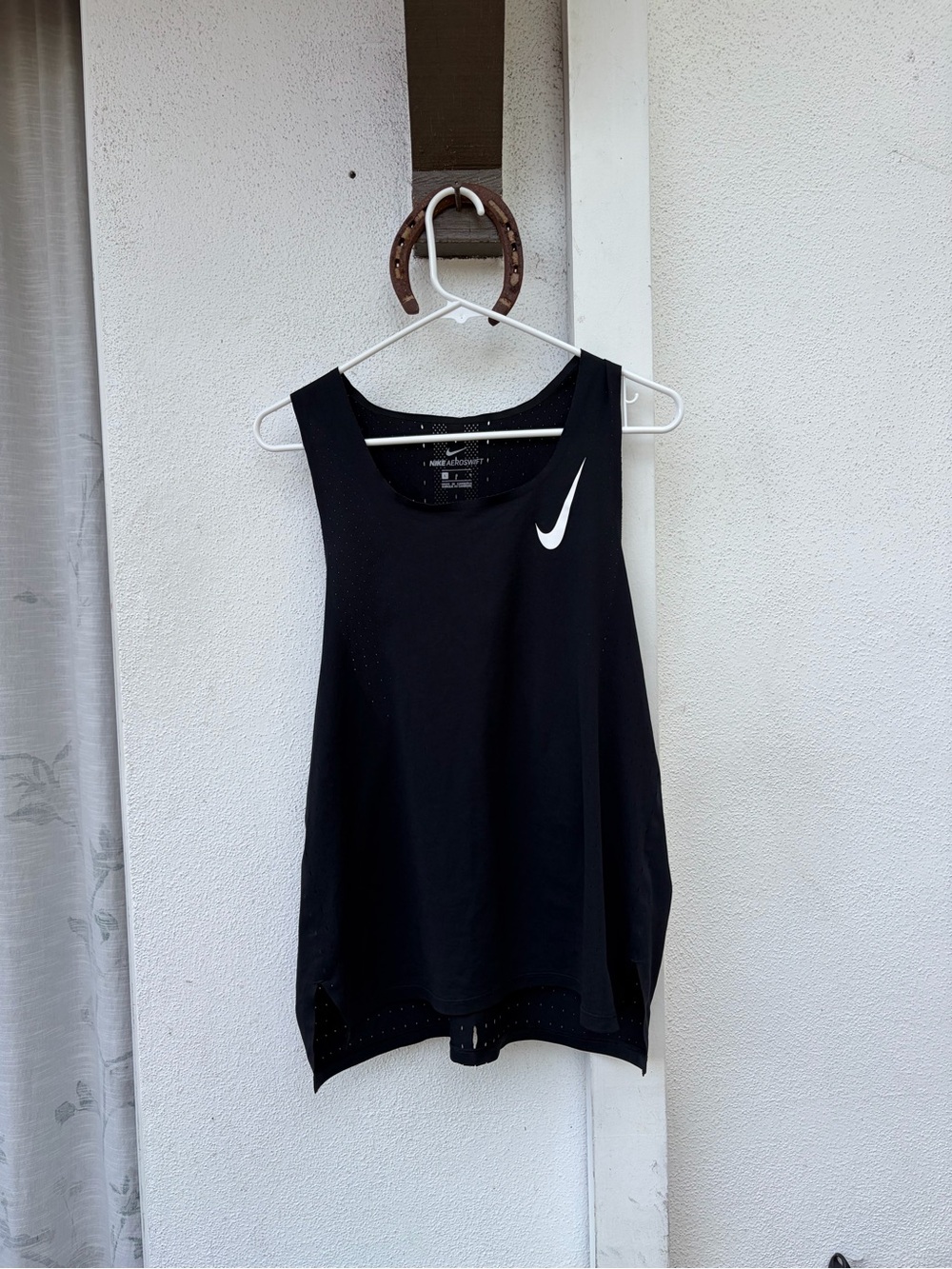 Men's Black Nike AeroSwift Running Singlet (Large)